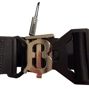 Burberry Black Belt with Silver Buckle